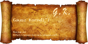 Gausz Kornél névjegykártya